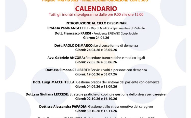  𝐔𝐧 𝐜𝐢𝐜𝐥𝐨 𝐝𝐢 𝐬𝐞𝐦𝐢𝐧𝐚𝐫𝐢 𝐬𝐩𝐞𝐜𝐢𝐚𝐥𝐢𝐬𝐭𝐢𝐜𝐢 𝐬𝐮 𝐀𝐥𝐳𝐡𝐞𝐢𝐦𝐞𝐫 𝐞 𝐃𝐞𝐦𝐞𝐧𝐳𝐞 𝐩𝐞𝐫 𝐜𝐚𝐫𝐞𝐠𝐢𝐯𝐞𝐫 𝐞 𝐨𝐩𝐞𝐫𝐚𝐭𝐨𝐫𝐢 𝐚 𝐜𝐮𝐫𝐚 𝐝𝐞𝐥𝐥’𝐔𝐧𝐢𝐯𝐞𝐫𝐬𝐢𝐭𝐚̀ 𝐝𝐞𝐥 𝐒𝐚𝐥𝐞𝐧𝐭𝐨.