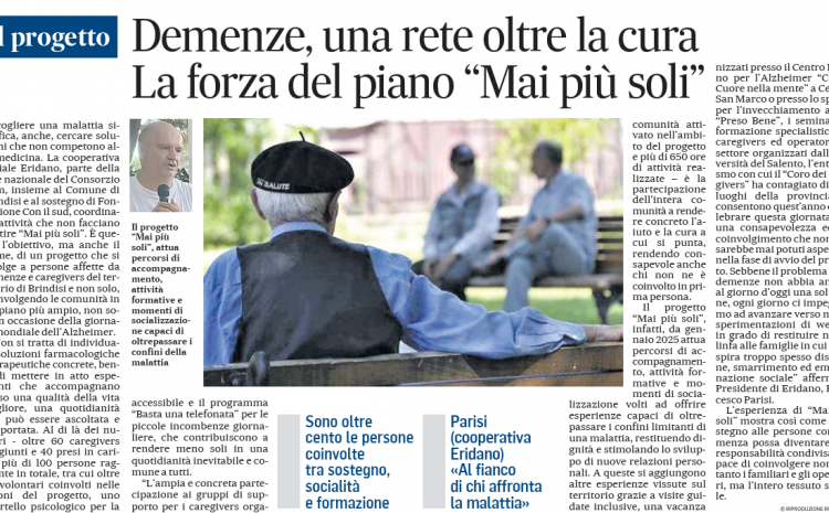  Demenze, una rete oltre la cura. La forza del progetto “Mai più soli”